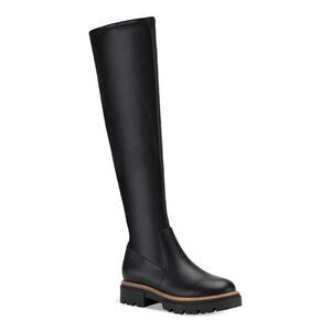 SUN STONE Womens Black Comfort Jacksonn Round Toe Block Heel Riding Boot 5 M